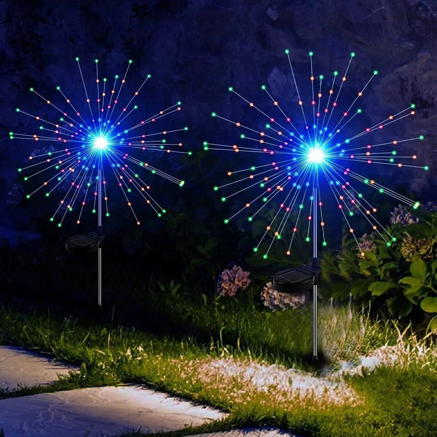 LED Solar Firework Lights Garden Decoration Fairy Lights Waterproof Outdoor Dandelion Lawn Lamp for Garden Landscape Lawn Decor