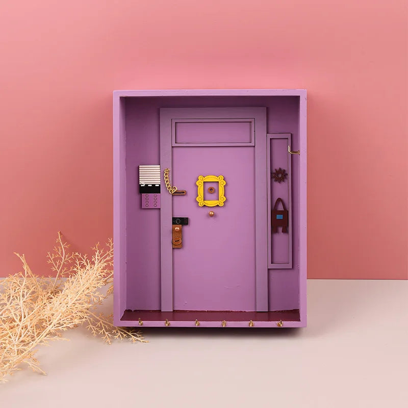 TV Show For Friends Wall Keychain Holder Vintage Purple Monica's Door Frame Home Decor Personalized For TV Shows Lovers