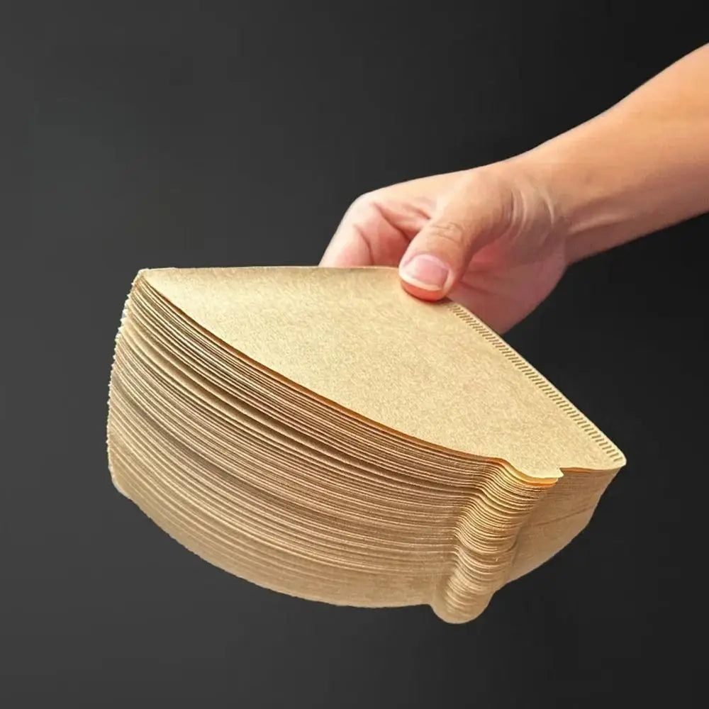 Coffee Filter Paper Hand-brewed Coffee Special V-Shaped Conical Wood Pulp Portable Pull-out Drip Filter Paper Cafe Tools