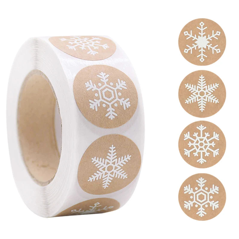 500pcs Merry Christmas Stickers Christmas Tree Elk Candy Bag Sealing Sticker Christmas Gifts Box Labels Decoration New Year 2025