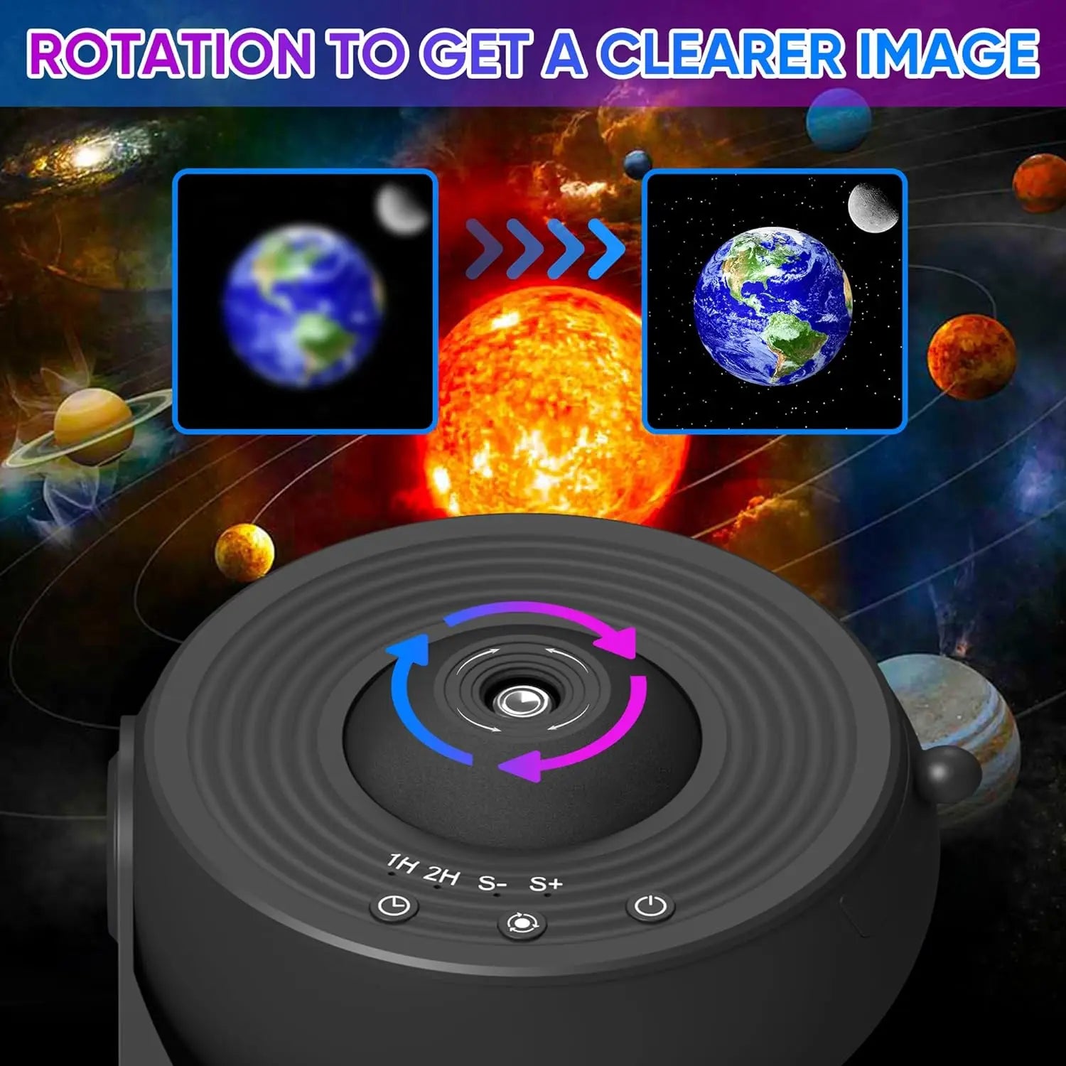 Planetarium Star Projector HD Image Area LED Night Light, 4K 13 HD Film Discs, 360° Rotate 1/2h Timer for Kids & Adults Bedroom