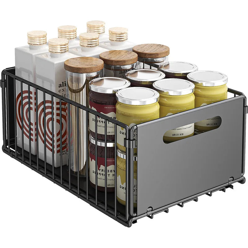 Kitchen Storage Rack Pull Out Cabinet Organizer Slide Drawer Storage Tray Seasoning Bottle Spice Storage Rack Kitchen Organizer