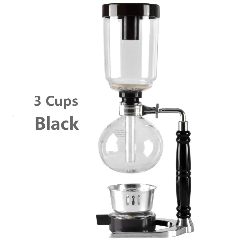 Technica 5 TCA-3 Glass Siphon Coffee Maker 3 Cup Professional Brewing System Stylish and Durable for Home or Office Use