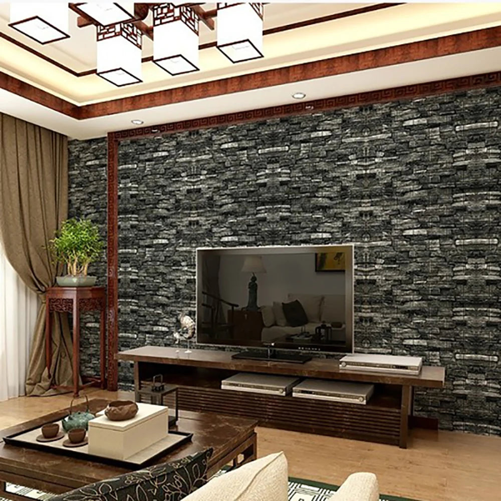 12Pcs 35cmx30cm Living Room Imitation Brick Waterproof Self-adhesive Wallpaper 3D Wall Stickers