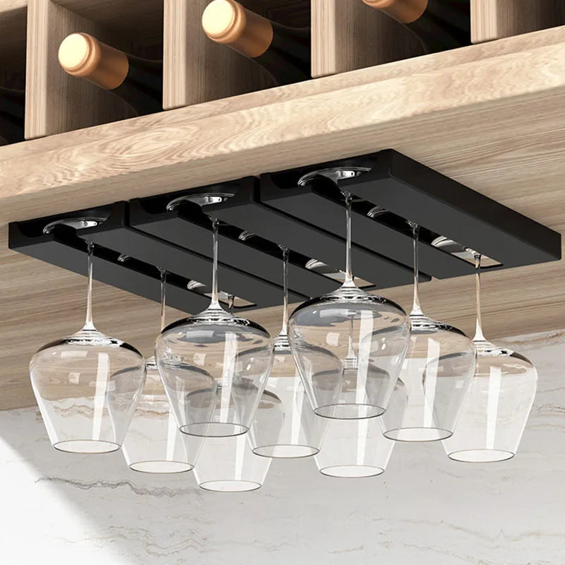 Bar Wine Glass Rack - No Drilling Cup Rack in Kitchen and Restaurant, Home Wine Glass Inverted Rack, Red Wine Glass Hanger