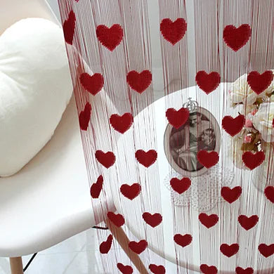 Line Heart Decor Curtains Novelty  Window Living Room Curtain Divider String Home Decorations Curtain  Tassel Door