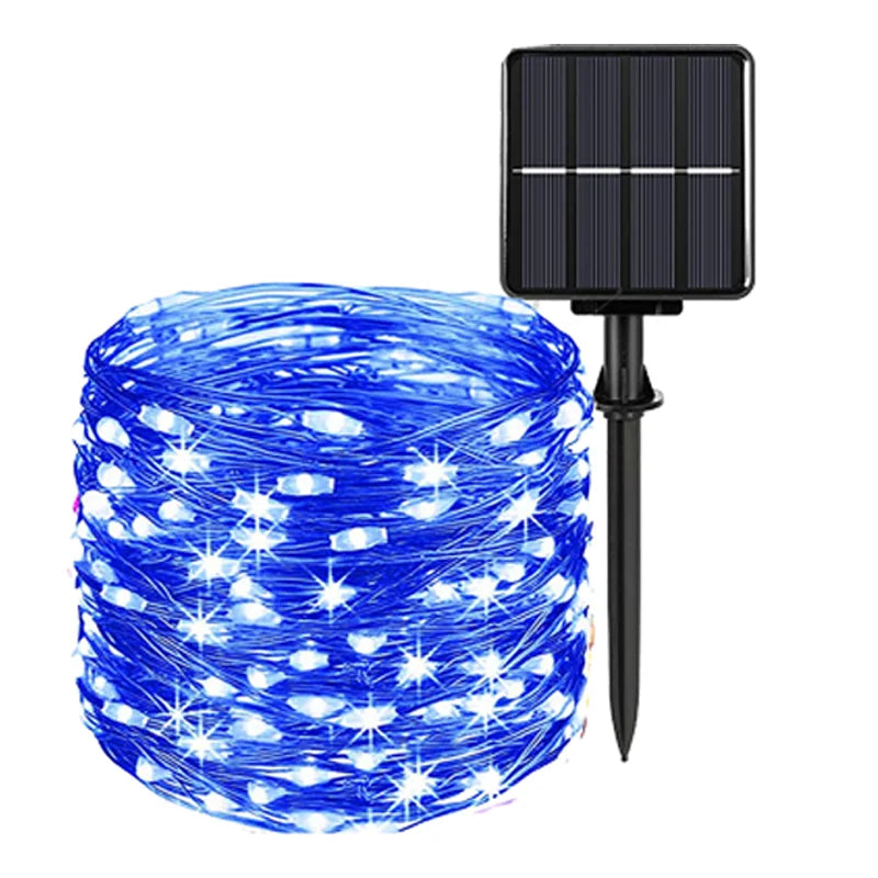 7m/12m/22m/32m Solar LED Fairy String Light Outdoor Waterproof 8Modes Street Garland for Party Wedding Christmas Decoration Lamp