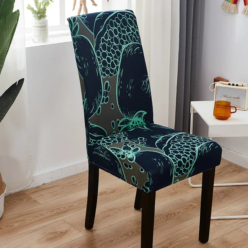 Printed Chair Cover Elastic Seat Chair Covers Removable Chair Slipcover For Wedding Hotel Banquet Dining Room Office Home Decor