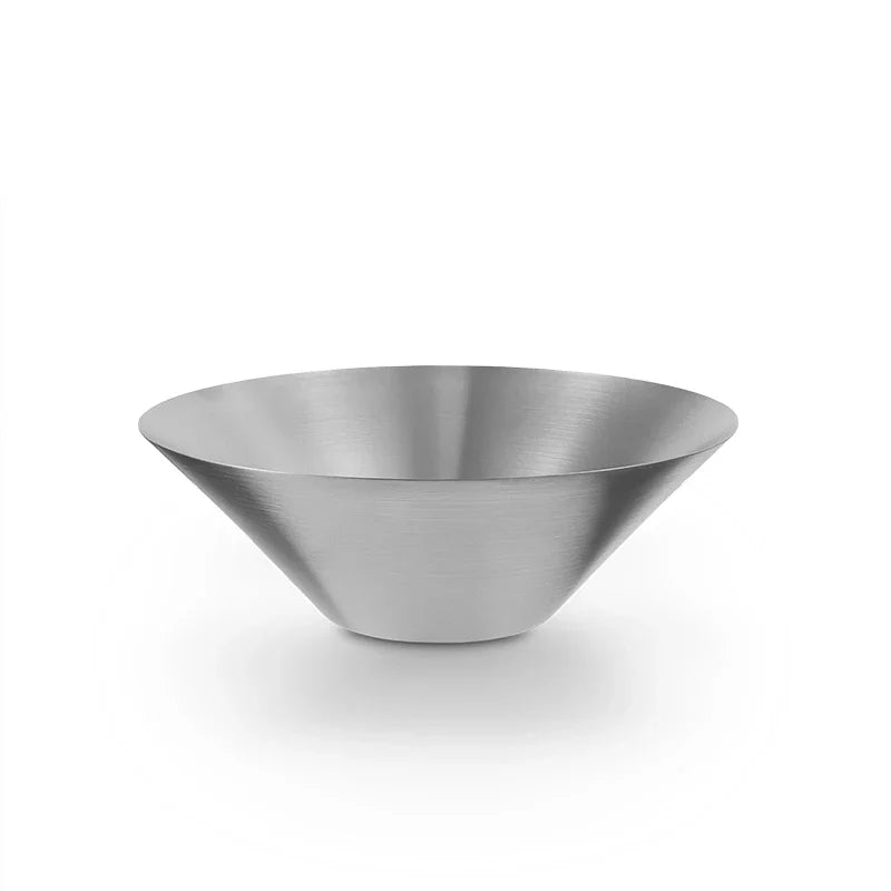 Stainless Steel Conical Ramen Bowl Brushed Noodle Bowls Minimalist Dessert Plate Snack Dish for Kitchen Home kitchen Restaurant