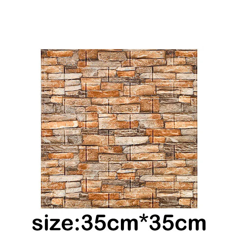 12Pcs 35cmx30cm Living Room Imitation Brick Waterproof Self-adhesive Wallpaper 3D Wall Stickers