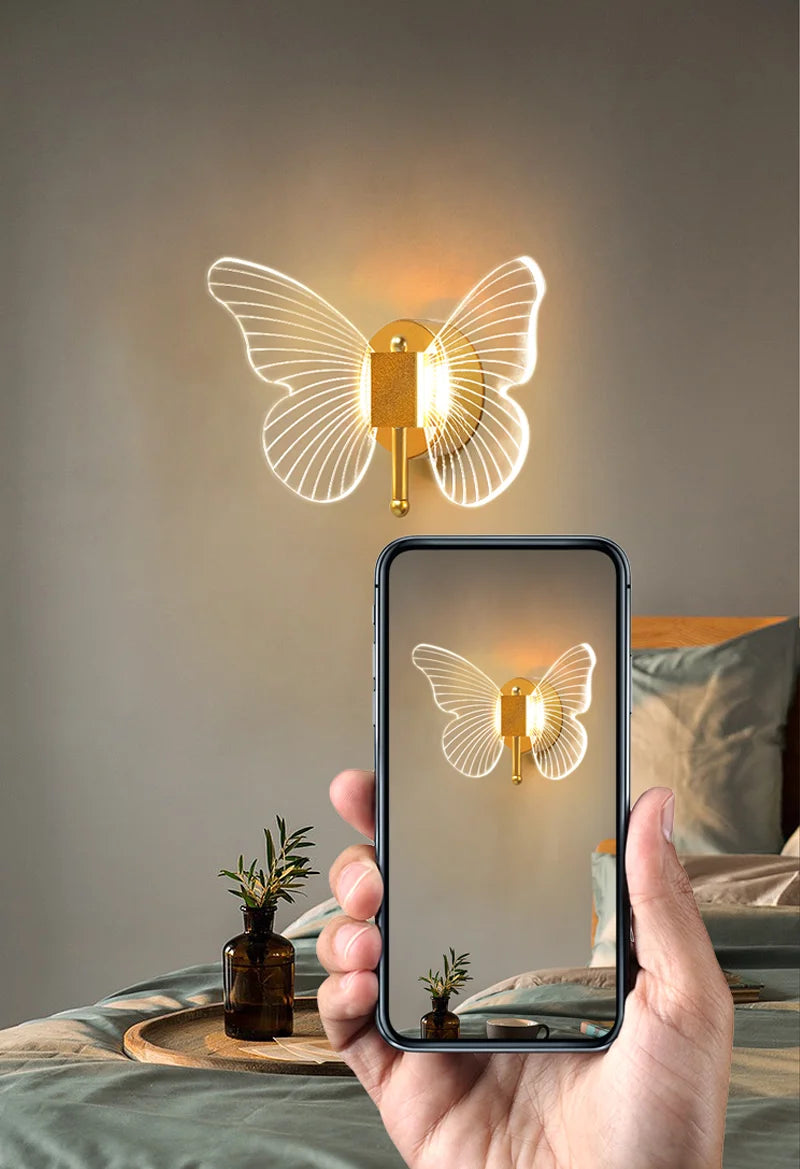 Lustre LED Pendant Light Fixture Butterfly Hanging Lamps For Ceiling Kitchen Bedside Living Room Decor Nordic Pendant Lamp