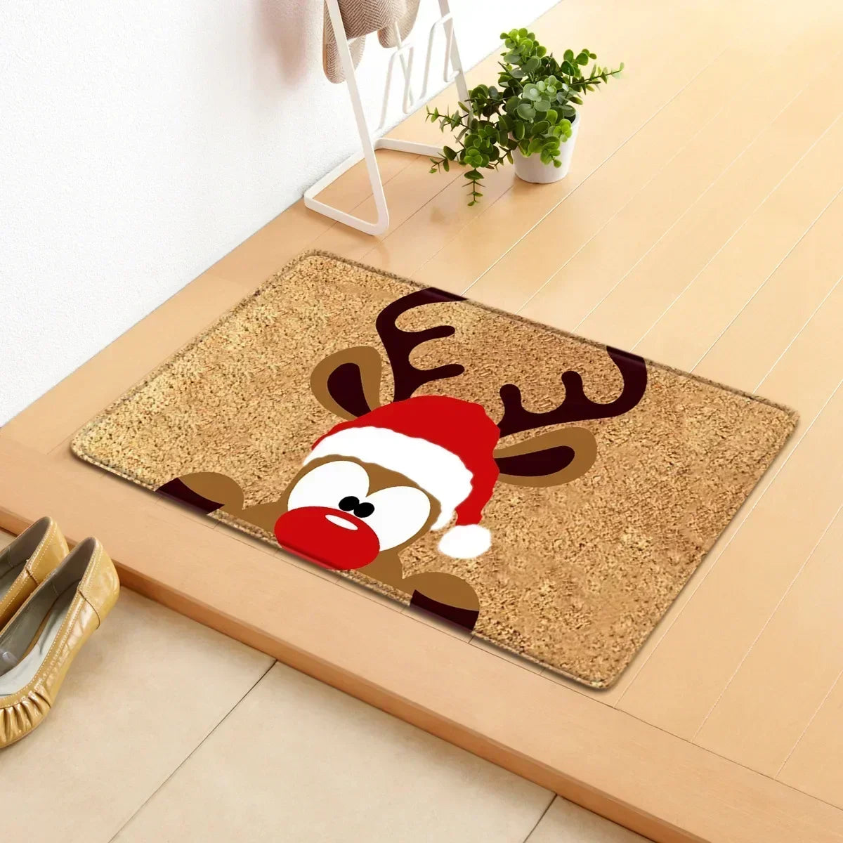 2025 Christmas Decorations Doormat,Merry Xmas Gnomes Elk Rug Indoor Outdoor Entrance Carpet Holiday Home Decor Door Mat