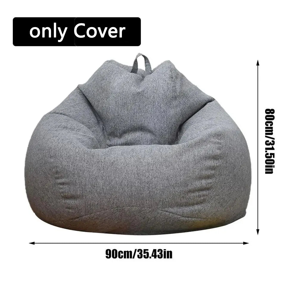 Large Small Lazy Sofas Cover Chairs without Filler Linen Cloth Lounger Seat Bean Bag Pouf Puff Couch Tatami Living Room Beanbags