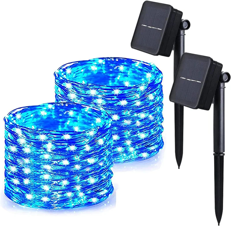 7m/12m/22m/32m Solar LED Fairy String Light Outdoor Waterproof 8Modes Street Garland for Party Wedding Christmas Decoration Lamp