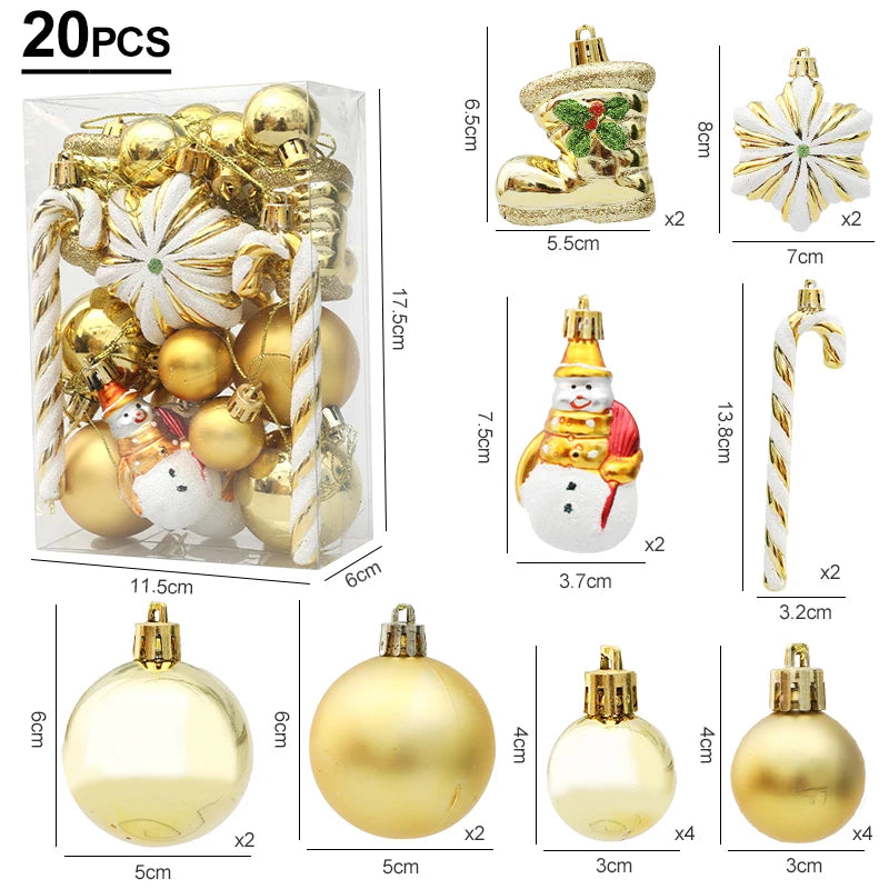 Christmas Tree Balls Red Candy Cane Hanging Ornament Big Pendants Set Christmas Decorations For Home 2024 Natal Navidad New Year