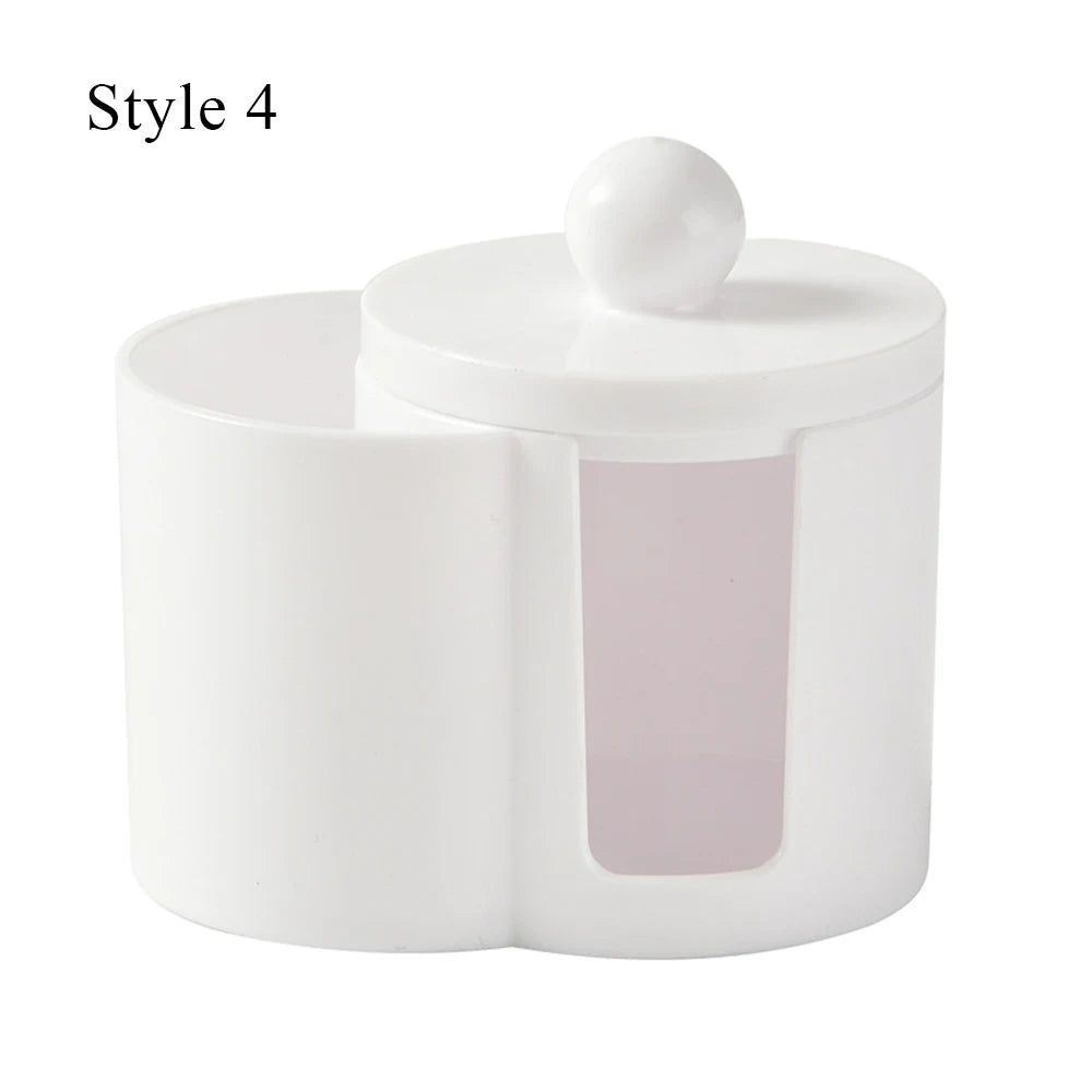 Cotton Round Pad Holder Powder Puff Storage Box Home Cotton Swab Box Makeup Organizer Dustproof Portable Durable Bathroom Jar