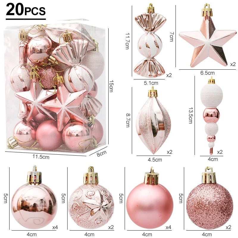 Christmas Tree Balls Red Candy Cane Hanging Ornament Big Pendants Set Christmas Decorations For Home 2024 Natal Navidad New Year