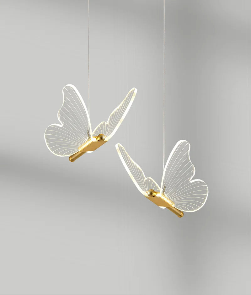 Lustre LED Pendant Light Fixture Butterfly Hanging Lamps For Ceiling Kitchen Bedside Living Room Decor Nordic Pendant Lamp