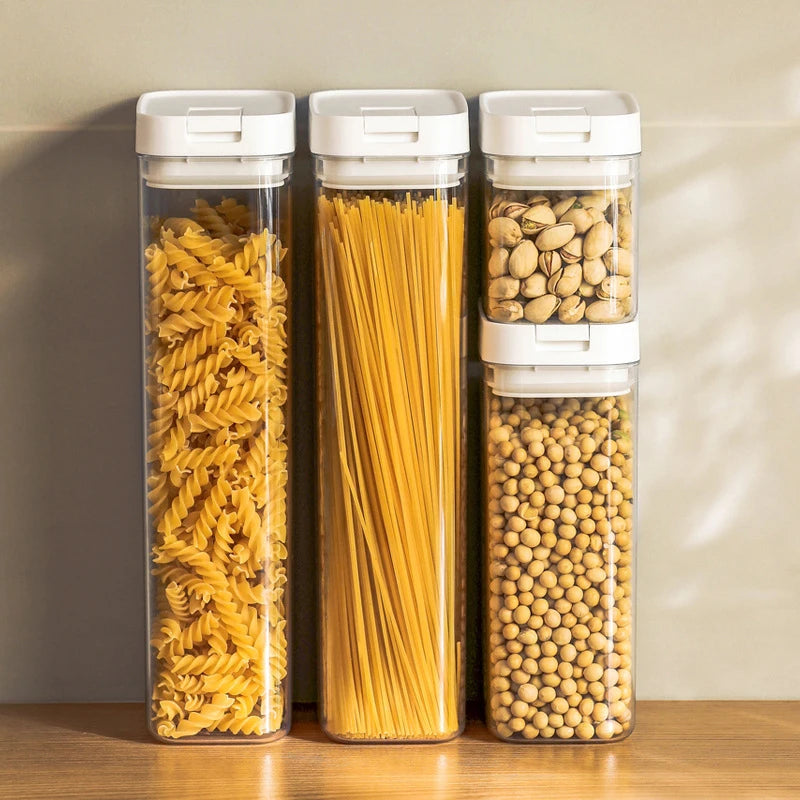 Pasta Storage Box Transparent Plastic Grain Seal Tank Spaghetti Storage Container Moisture-Proof Snack Jar Kitchen Food Tank