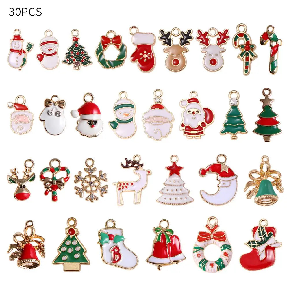 10-50PCS  A+ NewYear Fashion Metal Alloy Christmas Charm Decor Set Xmas Pendant Drop Ornaments Hanging Christmas Decoration