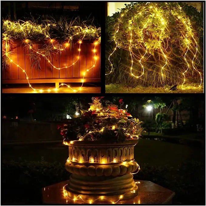 300LED Solar Rope Strip Light Outdoor Waterproof Fairy Light Strings Christmas Decor for Garden Lawn Tree Yard Fence Pathway