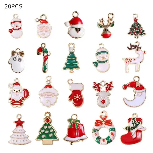 10-50PCS  A+ NewYear Fashion Metal Alloy Christmas Charm Decor Set Xmas Pendant Drop Ornaments Hanging Christmas Decoration