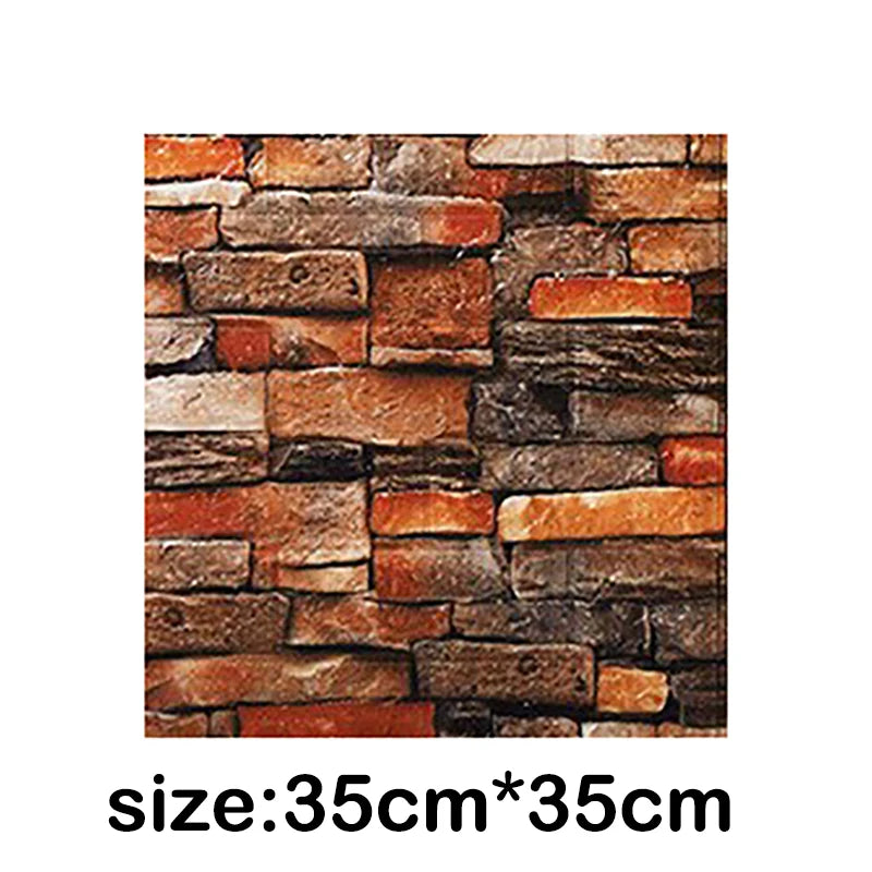 12Pcs 35cmx30cm Living Room Imitation Brick Waterproof Self-adhesive Wallpaper 3D Wall Stickers