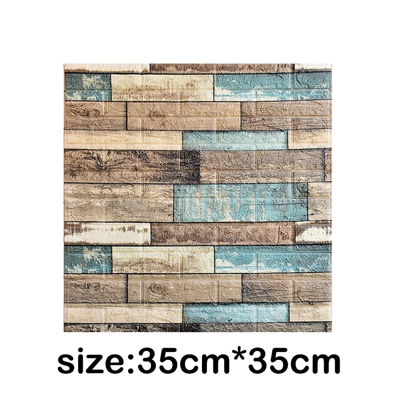 12Pcs 35cmx30cm Living Room Imitation Brick Waterproof Self-adhesive Wallpaper 3D Wall Stickers