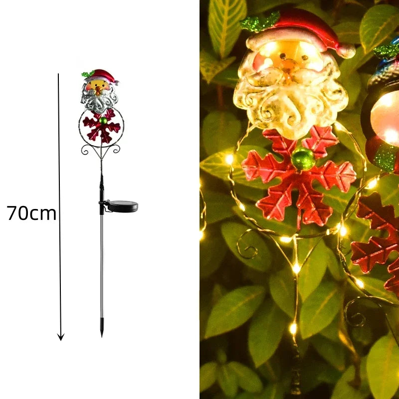 LED Snowman Solar Garden Light Outdoor Ground Stake Light Solar Powered Xmas Pathway Lights for Christmas Lawn Yard Decoration