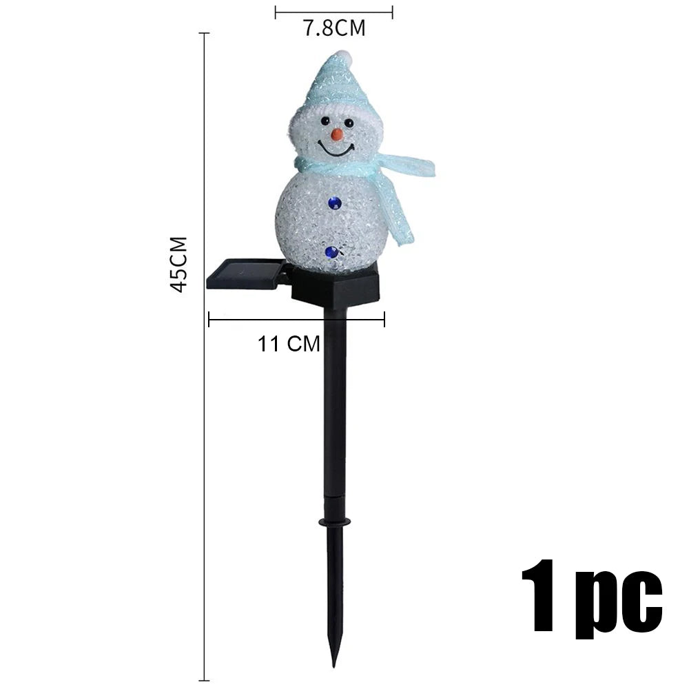 2024 Christmas Pathway LED Solar Lights Outdoor Waterproof Lawn Stake Lamp for Walkway Yard Home Decor Holiday Santa Claus