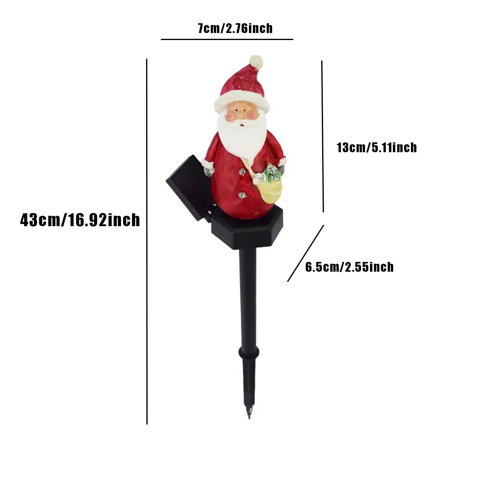 2024 Christmas Pathway LED Solar Lights Outdoor Waterproof Lawn Stake Lamp for Walkway Yard Home Decor Holiday Santa Claus