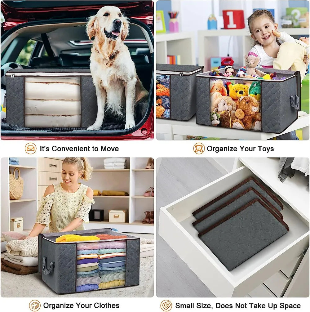 Quilt Storage Bag Large Capacity Moisture Dust Proof Clothes Organizer Duvet Blanket Sorting Bags Moving Wardrobe Storage Box