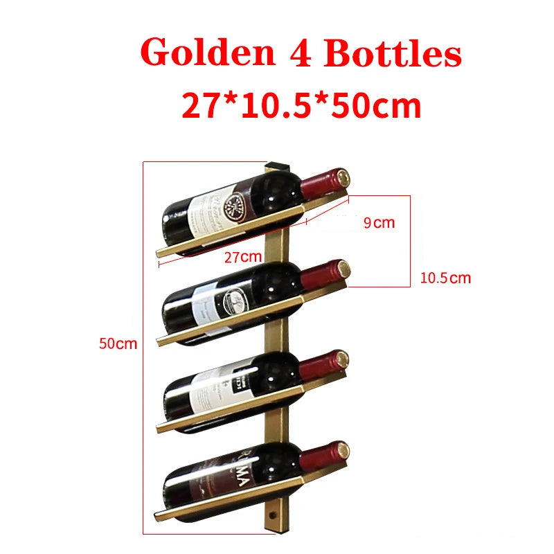 GOALONE Creative Iron Wine Rack Wall Mounted 2/4 Wine Bottle Holder Stylish Modern Champagne Storage Goblet Stand for Home Bar