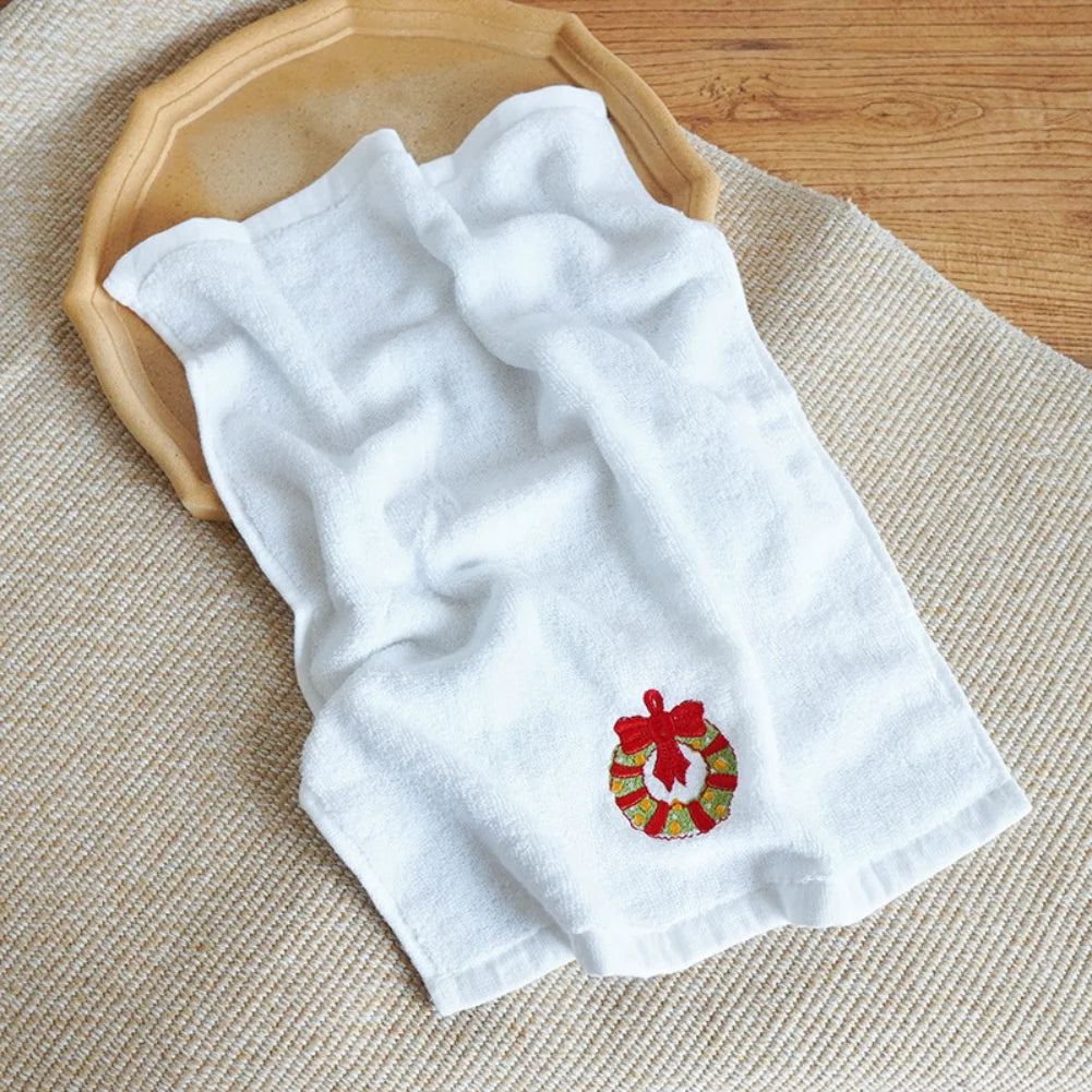 Soft Cotton Towels 3pcs Set Merry Christmas Santa Claus Hand Towels 32x45cm Absorbent Hand Bath Towels for Home Hotel Bathroom