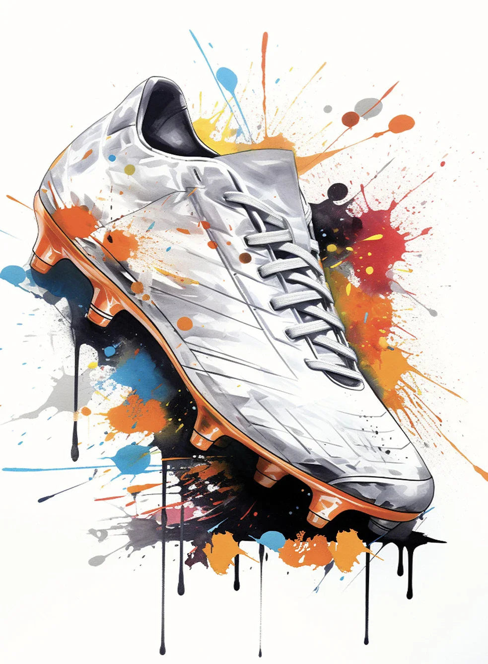 Fashion Graffiti Football Shoes Canvas Painting Modern Art Poster Inspirational Wall Picture for Men Boy  Living Room Home Decor