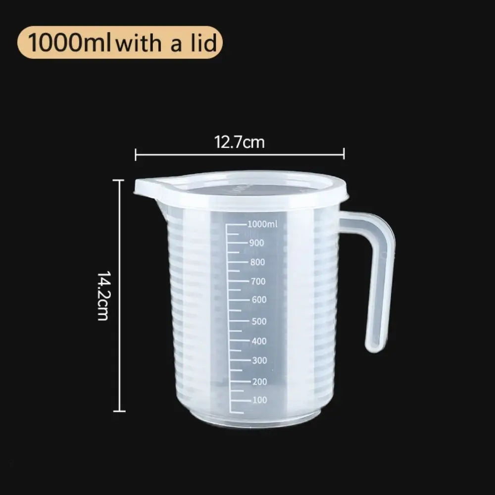 Plastic Graduated Measuring Cup Large Capacity Scale Transparent Mixing Cup Clear with Lid Laboratory Beaker Kitchen Baking