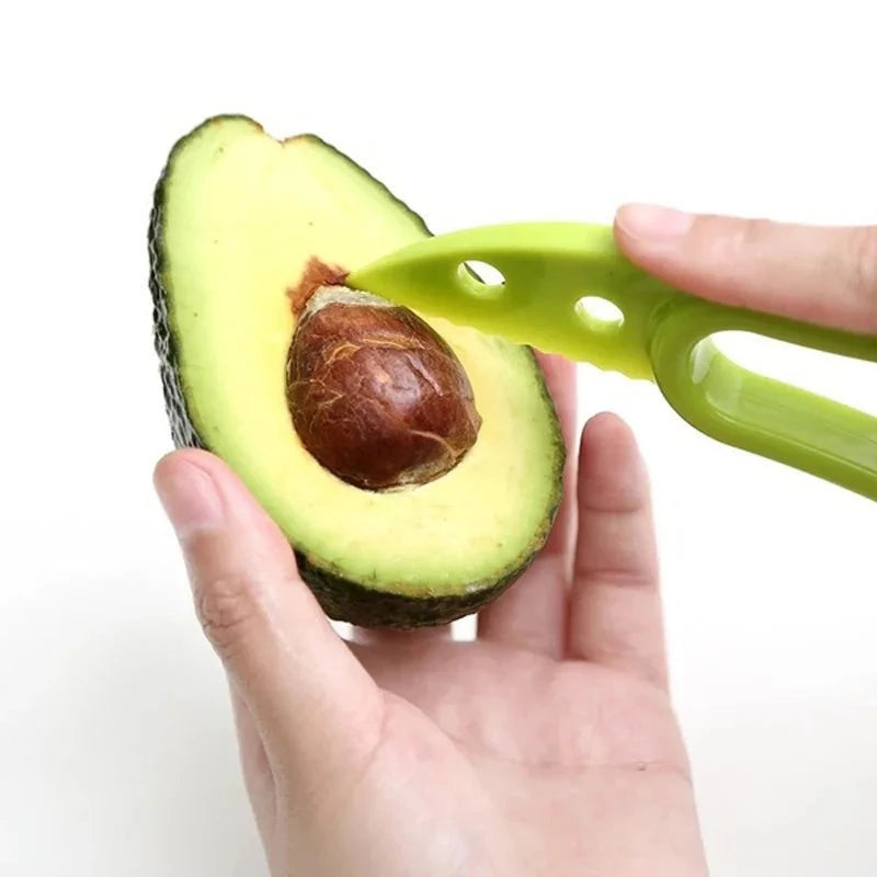 3 In 1 Avocado Slicer Shea Corer Butter Fruit Peeler Cutter Pulp Separator Plastic Knife Kitchen Vegetable Tools