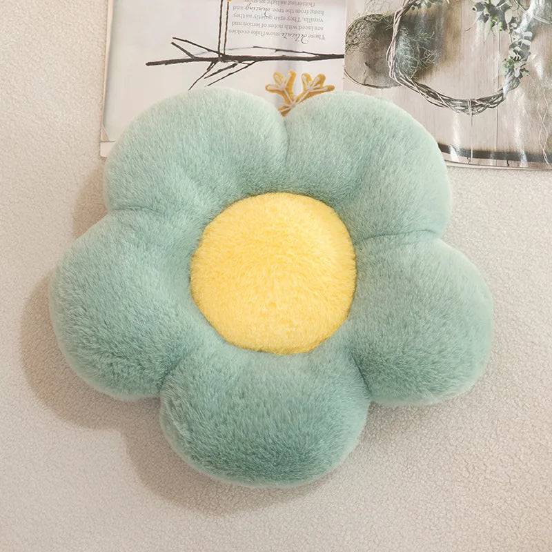 Cartoon Sunflower Small Kids Seat Cushion Home Decor Sofa Pillow Girl Plush Soft Little Cushion Bay Window Cojin Lumbar