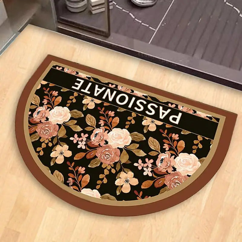 Retro Floral Floor Mat Dirt Resistant Entrance Welcome Door Mat Living Room Kitchen Non-Slip Carpet American Style Bathroom Rugs