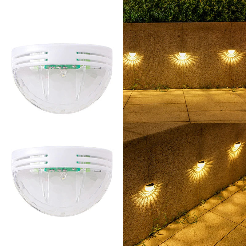 2Pack Solar Lights,Outdoor Lamp,Waterproof Wall Lamp,Atmosphere Lighting for Yard,Stair,Garden,Driveway,Patio,Lawn,Camping Decor