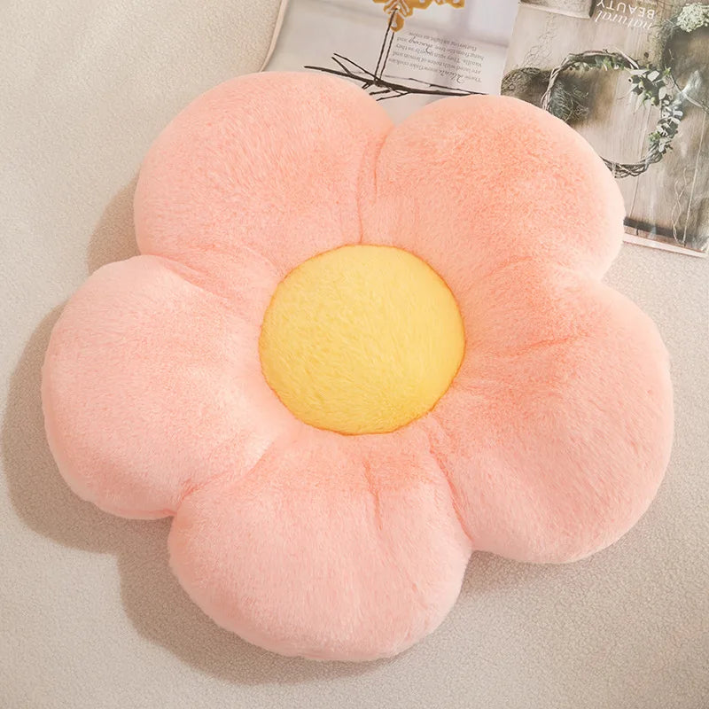 Cartoon Sunflower Small Kids Seat Cushion Home Decor Sofa Pillow Girl Plush Soft Little Cushion Bay Window Cojin Lumbar