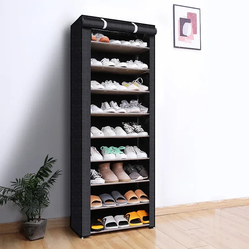 Multilayer Shoe Rack Organizer Dustproof Shoe Cabinet Multilayer Minimalist Nonwoven Home Furniture Space-saving Dustproof Shelf