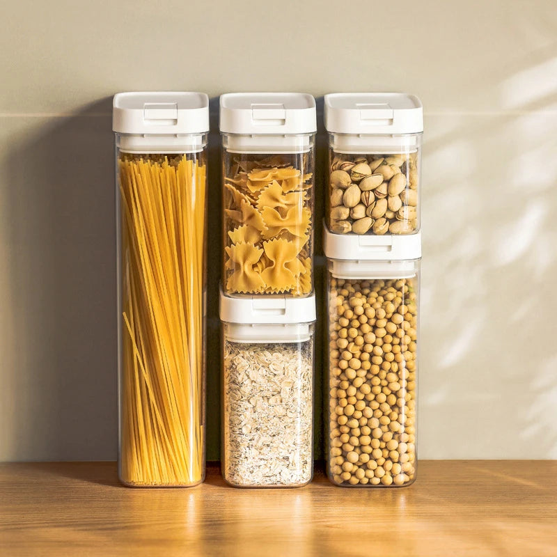 Pasta Storage Box Transparent Plastic Grain Seal Tank Spaghetti Storage Container Moisture-Proof Snack Jar Kitchen Food Tank