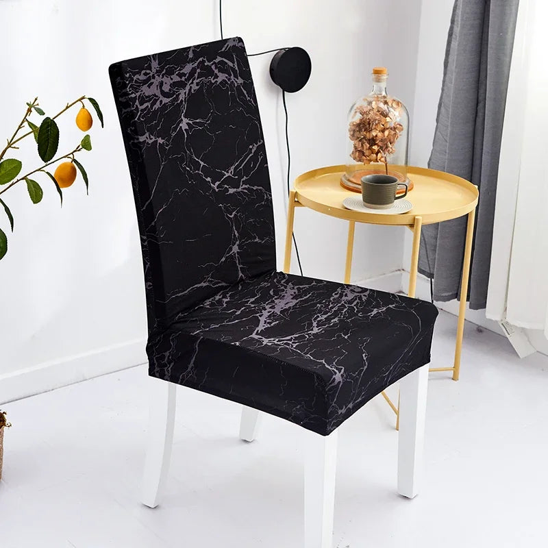 Printed Chair Cover Elastic Seat Chair Covers Removable Chair Slipcover For Wedding Hotel Banquet Dining Room Office Home Decor