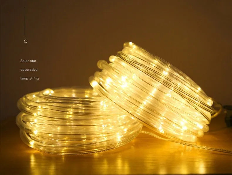 300LED Solar Rope Strip Light Outdoor Waterproof Fairy Light Strings Christmas Decor for Garden Lawn Tree Yard Fence Pathway