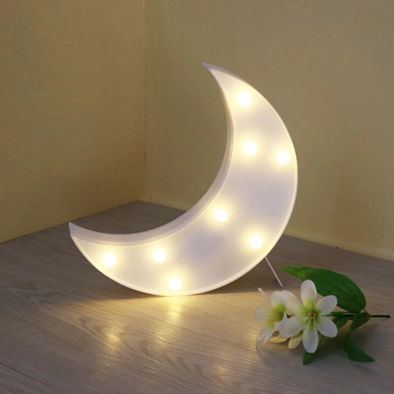 Rainbow Star Cloud Moon LED Night Light Battery Powered Wall Hanging Lamps Warm White Marquee Sign for Bedroom Nursery Decor