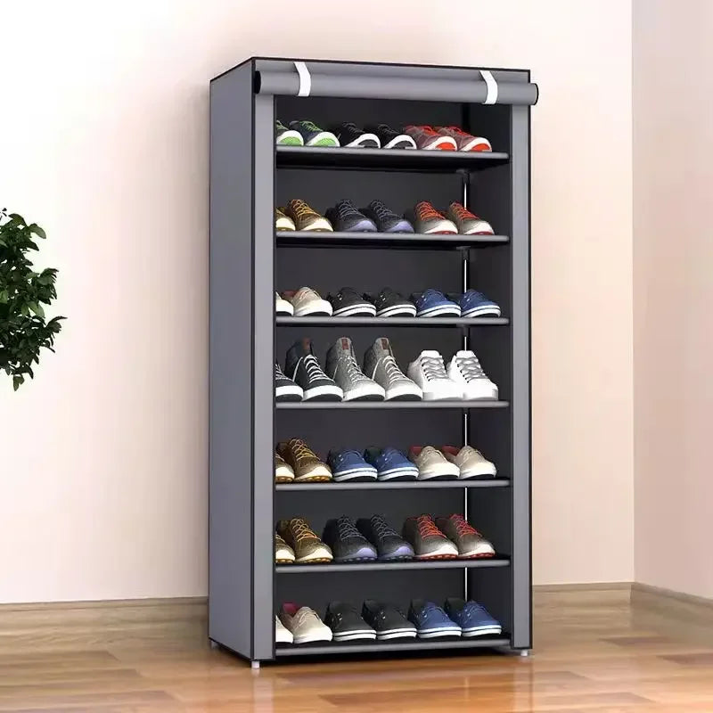 Multilayer Shoe Rack Organizer Dustproof Shoe Cabinet Multilayer Minimalist Nonwoven Home Furniture Space-saving Dustproof Shelf