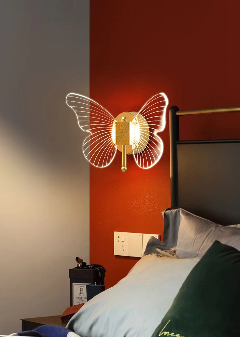 Lustre LED Pendant Light Fixture Butterfly Hanging Lamps For Ceiling Kitchen Bedside Living Room Decor Nordic Pendant Lamp