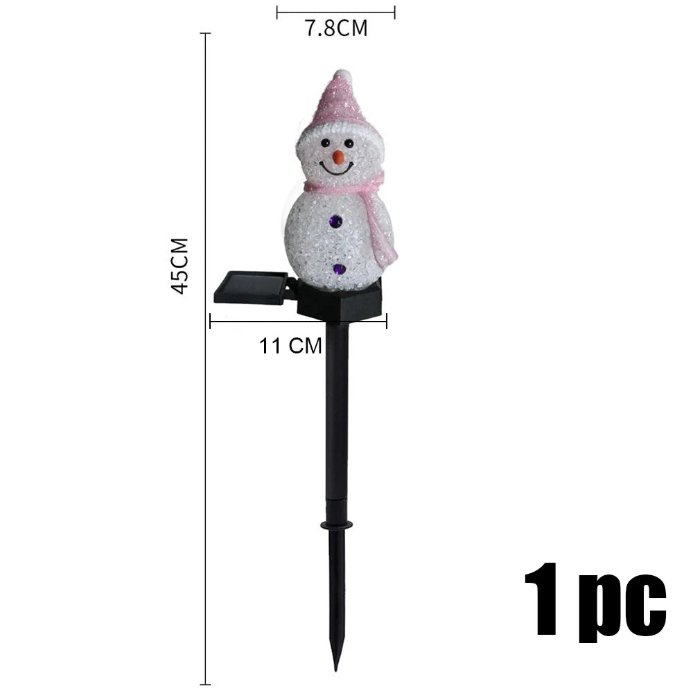 2024 Christmas Pathway LED Solar Lights Outdoor Waterproof Lawn Stake Lamp for Walkway Yard Home Decor Holiday Santa Claus