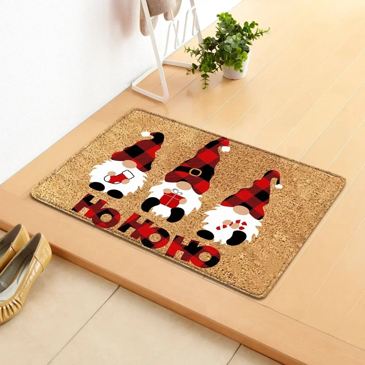 2025 Christmas Decorations Doormat,Merry Xmas Gnomes Elk Rug Indoor Outdoor Entrance Carpet Holiday Home Decor Door Mat